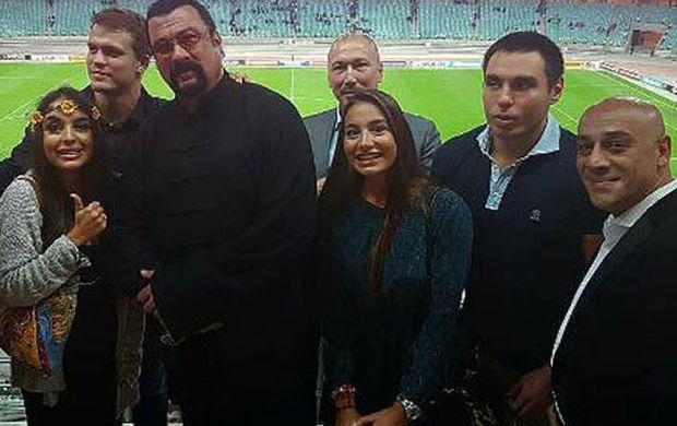 Лейла и Арзу Алиевы на матче сборной Азербайджана – ФОТО